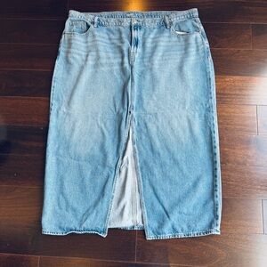 Old Navy Blue Denim Maxi Skirt, Size 22